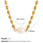 color: XL264 Freshwater Pearl Gold Bracelet