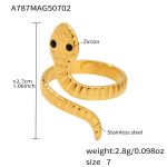 color: A787-Gold Single Layer Serpentine Ring / size: US 7
