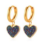 color: 2.0*8 Heart Painted Ear Cuff Black 1 Pair MS-550
