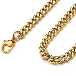 color: 4mm Thick Lobster Clasp Gold / size: Length 17cm Stainless Steel