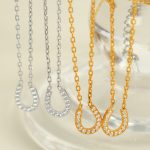 Horseshoe U-Shaped Necklace Women's Stainless Steel Light Luxury and Simplicity All-Match Design Full Diamond Pendant Advanced Clavicle Chain