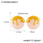 color: F1582-Pink Resin Earrings