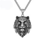 Lion's Head Tiger 12 Zodiac Necklace Stainless Steel Retro Pendant Ornaments