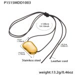 color: P1515-Gold Long Style Necklace 140cm