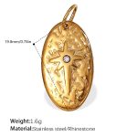 color: PJ530WEG White Rhinestone Gold Pendant