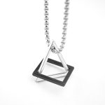 color: Square Black + Stainless Steel Chain
