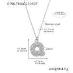 color: RP017-Q Letter Steel Color Necklace 40+5cm