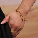 Round Beads Love 5A Super Flash Zircon Pendant Bracelet Stainless Steel Electroplated 18K Real Gold Color Retention