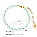color: SL54 Light Blue Cat's Eye Stone Gold Bracelet