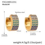 color: F651-Deep Blue Zircon Earrings -Medium