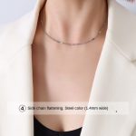 color: P1123-Steel Color Side Flattened Chain -40+5cm