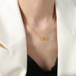 color: P1635-Gold Necklace -40+5cm