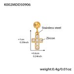 color: K002-Gold Cross Zircon Pendant