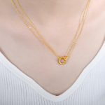color: P1546-Gold Necklace -42+7cm