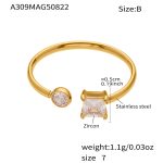color: A309-B Gold Cube Zircon Ring