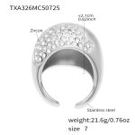 color: TXA326-Steel Color White Zircon Ring -Size 7