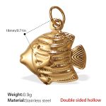 color: PJ222G Double-sided Hollow Gold Pendant