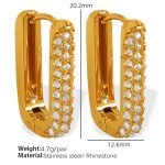 color: EH315 White Rhinestone Gold Earrings