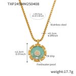 color: TXP245-Camellia Color Rose Enamel Necklace 55+5cm