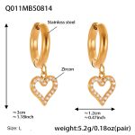 color: Q011-Gold Heart Earrings -Large