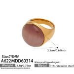 color: A622-Gray Cat's Eye Stone Ring / size: US 7