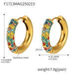 color: F1713-Gold Mixed Colors Zircon Earrings