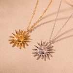Stainless Steel Sun Goddess Head Portrait Clavicle Chain Popular Necklace Ornament Color Retaining Necklace Jewelry