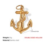 color: PJ263G Double-sided Hollow Gold Pendant