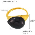 color: TXA212-Black Resin Ring -Size 7