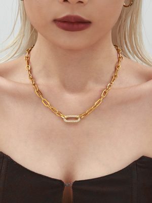 Dongguan Stainless Steel Ornament Micro Inlaid Zircon Clavicle Necklace Bracelet Simple Exquisite Suit Fashion