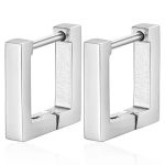 color: Flat Square Ear Cuff Steel Color 1 PC