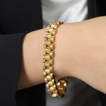 color: E222-Gold Bracelet -17.5cm
