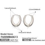 color: F600-Steel Color Earrings -Outer Diameter 16mm