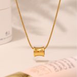 Simple and Light Luxury Small Waist Necklace C- Shaped Earrings Women's Non-Fading Clavicle Chain Jewelry Commuting