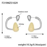color: F319-Steel Color Matcha Green Earrings