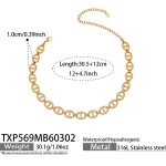 color: TXP569-Gold Zircon Necklace 30.5+12cm
