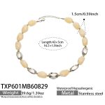 color: TXP601-Yellow Resin Steel Color Necklace -42+5cm