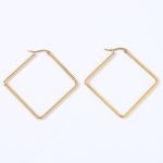 color: 3 Rhombus Shape Earrings Gold
