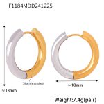 color: F1184-Two-tone Gold Earrings -18mm