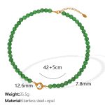 color: XL168 Green Color Cat's Eye Stone Necklace