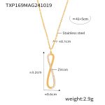 color: TXP169-Gold 8 Letter Set With Stones Necklace