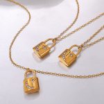 Cold Women's Light Luxury All-Match Lock Necklace Temperament Personal Accessories Plated 18K Gold Pendant Women