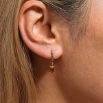 color: F1667-Gold Red Zircon Earrings