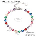 color: TXE222-Steel Color Multicolor Zircon Bracelet