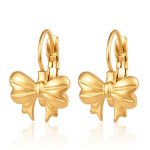 color: Bow French Clasp Earrings 6 Gold