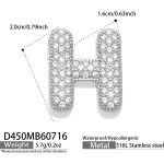 color: D450-Letter H Steel Color Pendant