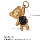 color: PJ353BKG Black Glass Stone Gold Pendant
