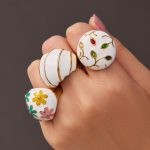 Heart Fritillary Colorful Oil Necklace Stainless Steel Gold-Plated Women's Non-Fading Ring Ornament