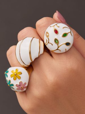 Heart Fritillary Colorful Oil Necklace Stainless Steel Gold-Plated Women's Non-Fading Ring Ornament