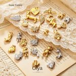 Cute Mini Three-Dimensional Bunny Animal-Shaped Pendant 18K Gold Plating All-Match DIY Accessories